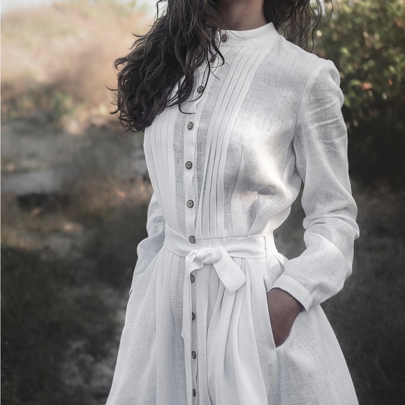 Linen midi dress - Picture 4 of 9